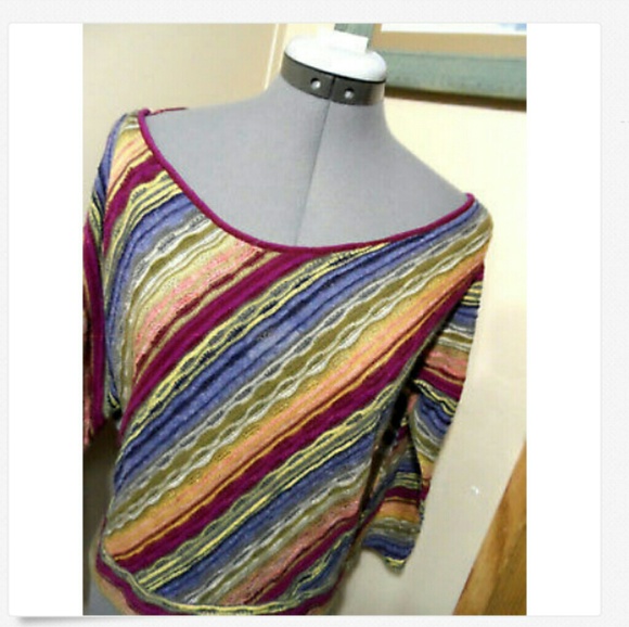 FREE PEOPLE Off-shoulder Top XS Multi color blouse - Picture 3 of 6